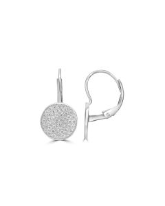 0.56 Cts White Diamond Dangle Earring in 14K White Gold