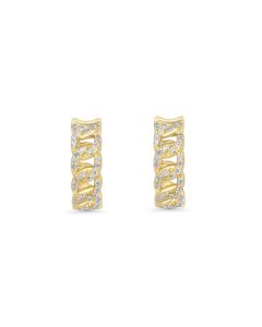 0.76 Cts White Diamond Earring in 14K Yellow Gold
