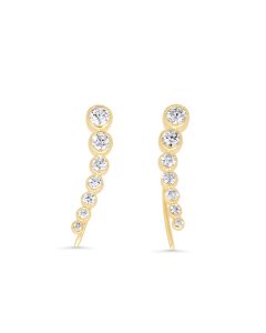 0.49 Cts White Diamond Earring in 14K Yellow Gold