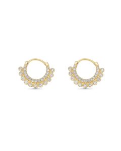 0.39 Cts White Diamond Earring in 14K Yellow Gold
