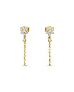 0.15 Cts Diamond Earring in 14K Yellow Gold