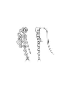 0.57 Cts White Diamond Earring in 14K White Gold