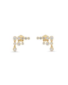 0.32 Cts White Diamond Earring in 14K Yellow Gold