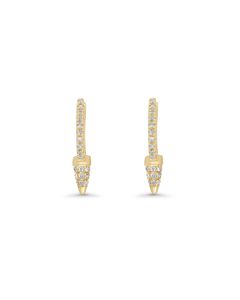 0.65 Cts White Diamond Earring in 14K Yellow Gold