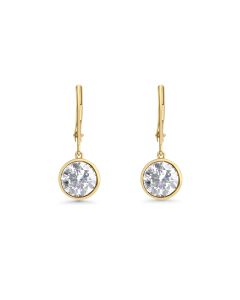 4.00 DEW White Moissanite Dangle Earring in 14K Gold