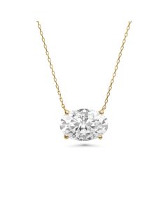 4.50 DEW Moissanite Solitaire Necklace in 14K Gold