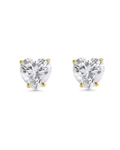 4.00 DEW White Moissanite Stud Earring in 14K Yellow Gold