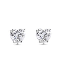 4.00 DEW White Moissanite Stud Earring in 14K White Gold