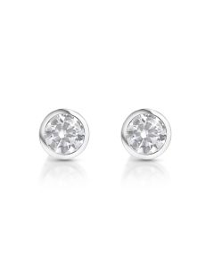 2.00 DEW White Moissanite Stud Earring in 14K White Gold