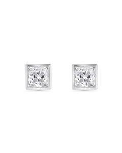 2 DEW White Moissanite Earring in 14K White Gold