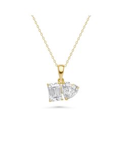2.00 DEW White Moissanite Toi Moi Pendant in 14K Gold
