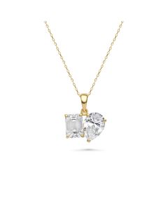 4.00 DEW White Moissanite Toi Moi Pendant in 14K Gold