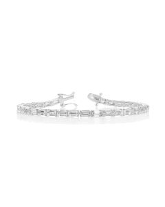 13.60 DEW White Moissanite Tennis Bracelet in 14K White Gold