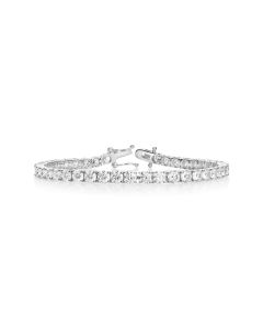 12.90 DEW White Moissanite Tennis Bracelet in 14K White Gold