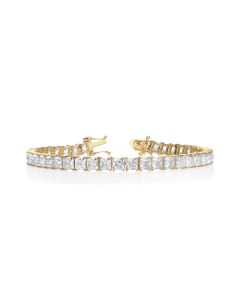 16.80 DEW White Moissanite Tennis Bracelet in 14K Yellow Gold