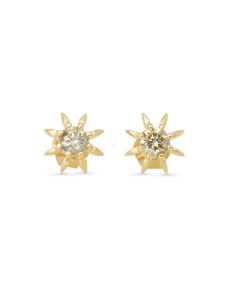 0.28 Cts Multi Color Diamond Earring in 14K Yellow Gold