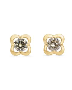 0.52 Cts Multi Color Diamond Earring in 14K Yellow Gold