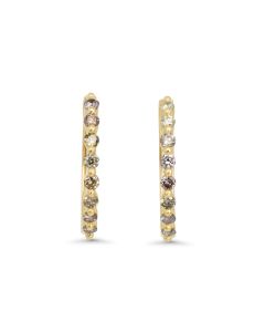 0.48 Cts Multi Color Diamond Earring in 14K Yellow Gold