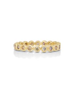 0.6 Cts Multi Color Diamond Ring in 14K Yellow Gold