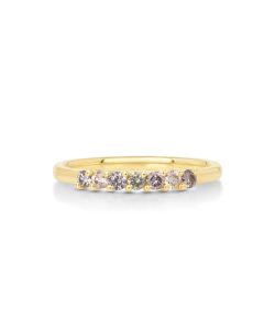 0.28 Cts Multi Color Diamond Ring in 14K Yellow Gold