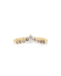 0.3 Cts Multi Color Diamond Ring in 14K Yellow Gold