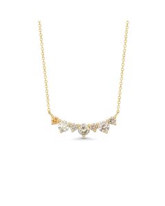 0.63 Cts Multi Color Diamond Necklace in 14K Yellow Gold
