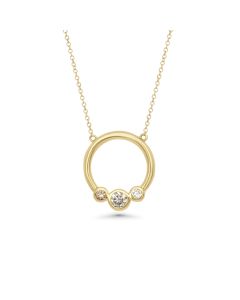 0.23 Cts Multi Color Diamond Necklace in 14K Yellow Gold