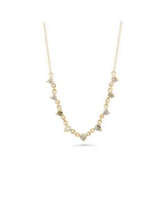 0.29 Cts Multi Color Diamond Necklace in 14K Yellow Gold