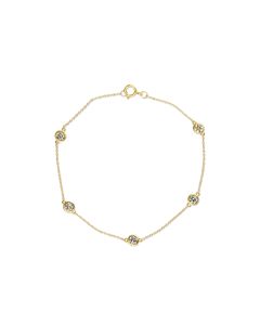 0.75 Cts Multi Color Diamond Bracelet in 14K Yellow Gold