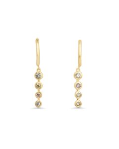 0.36 Cts Multi Color Diamond Earring in 14K Yellow Gold