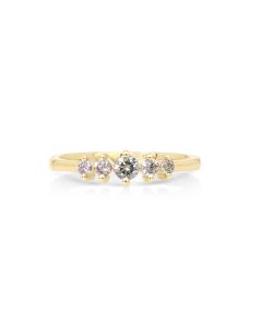 0.33 Cts Multi Color Diamond Ring in 14K Yellow Gold