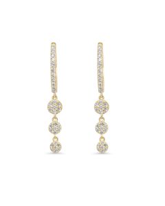 0.37 Cts White Diamond Earring in 14K Yellow Gold