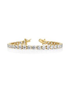 17.00 DEW White Moissanite Tennis Bracelet in 14K Yellow Gold