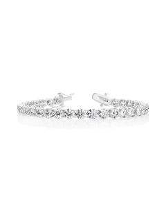 17.00 DEW White Moissanite Tennis Bracelet in 14K White Gold