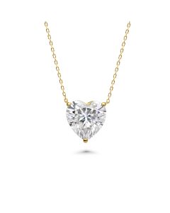 4.00 DEW White Moissanite Solitaire Necklace in 14K Gold