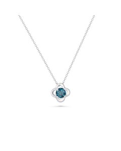 0.25 Cts Blue Diamond Pendant in 14K White Gold