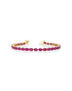 20.31 Cts Ruby Tennis Bracelet in 14K Yellow Gold