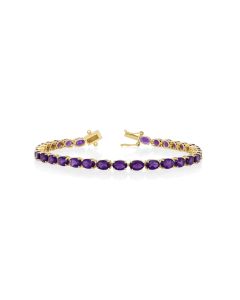 13.52 Cts Amethyst Tennis Bracelet in 14K Yellow Gold