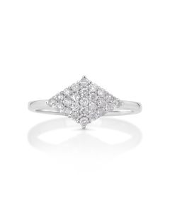 0.39 Cts White Diamond Ring in 14K White Gold