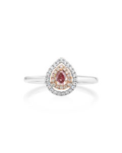 0.29 Cts Pink Diamond and White Diamond Ring in 18K Two Tone
