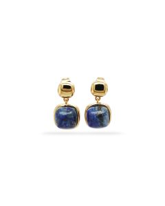 Lapis Lazuli Earring in Brass