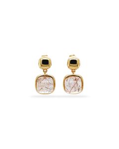 Golden Rutile Earring in Brass