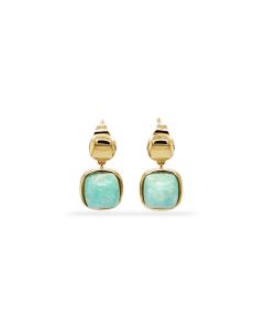 Amazonite Earring in Brass