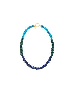 400 Cts Multi Gemstone Beaded Necklace in Brass