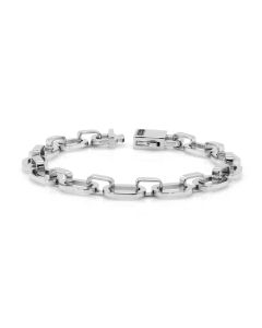 Edgy Black CZ Stainless Steel Chain Bracelet for Men