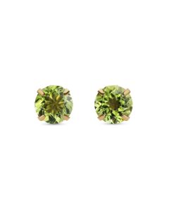Peridot Stud Earring in 10K Yellow Gold