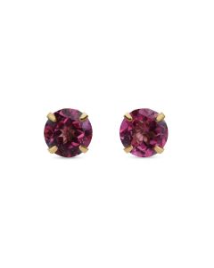 Pink Topaz Stud Earring in 10K Yellow Gold