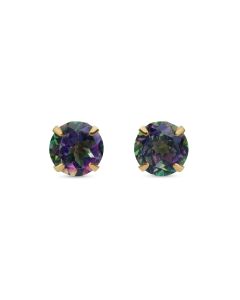 Mystic Topaz Stud Earring in 10K Yellow Gold