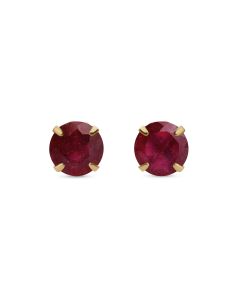 Ruby Stud Earring in 10K Yellow Gold
