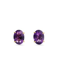 1.96 Cts Amethyst Stud Earring in 10K Yellow Gold